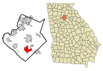 Gwinnett County Georgia Incorporated and Unincorporated areas Snellville Highlighted